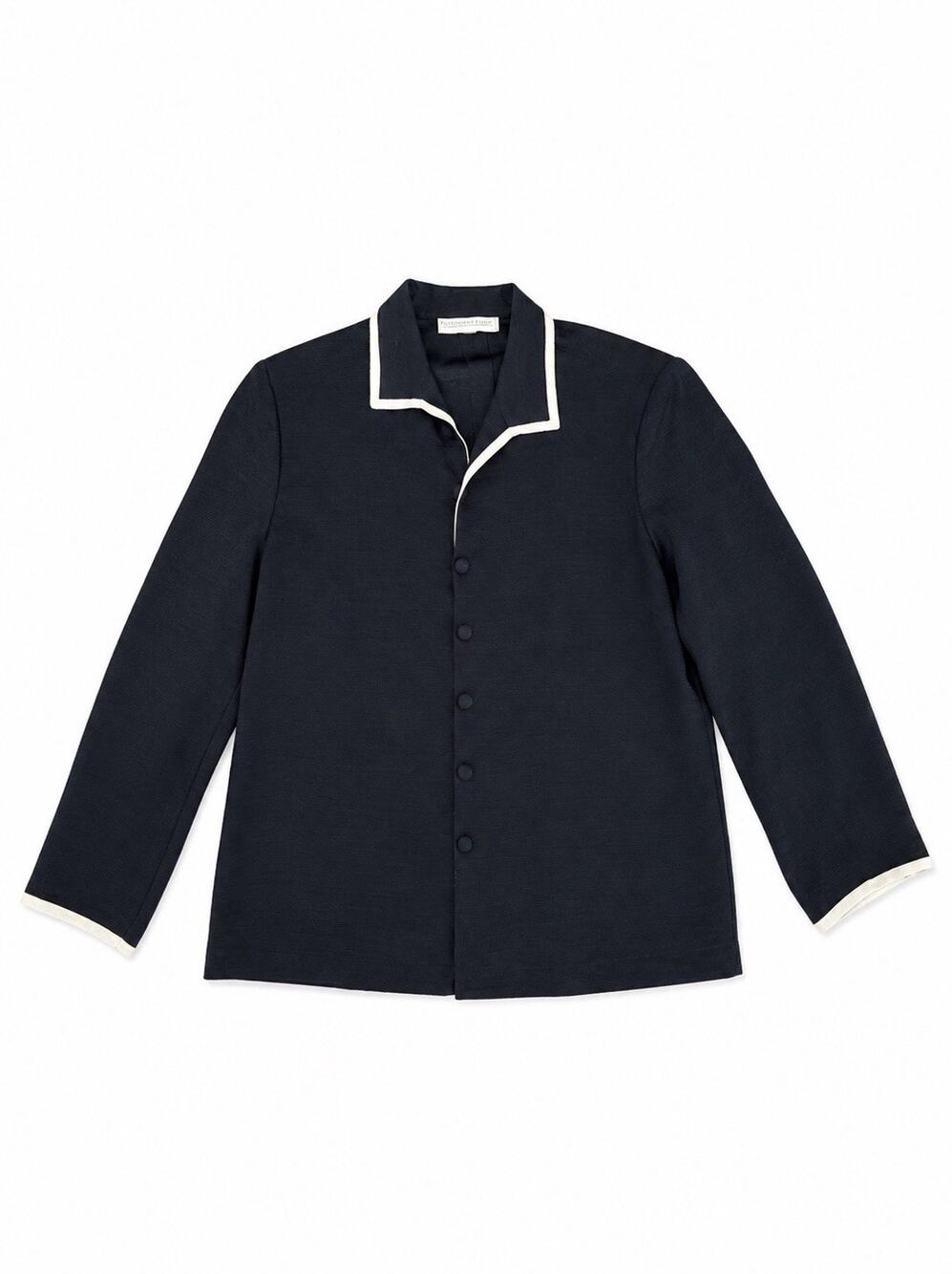 Vanessa Gray by Kasper Company Women’s Medium Black Trim Button Front Blouse